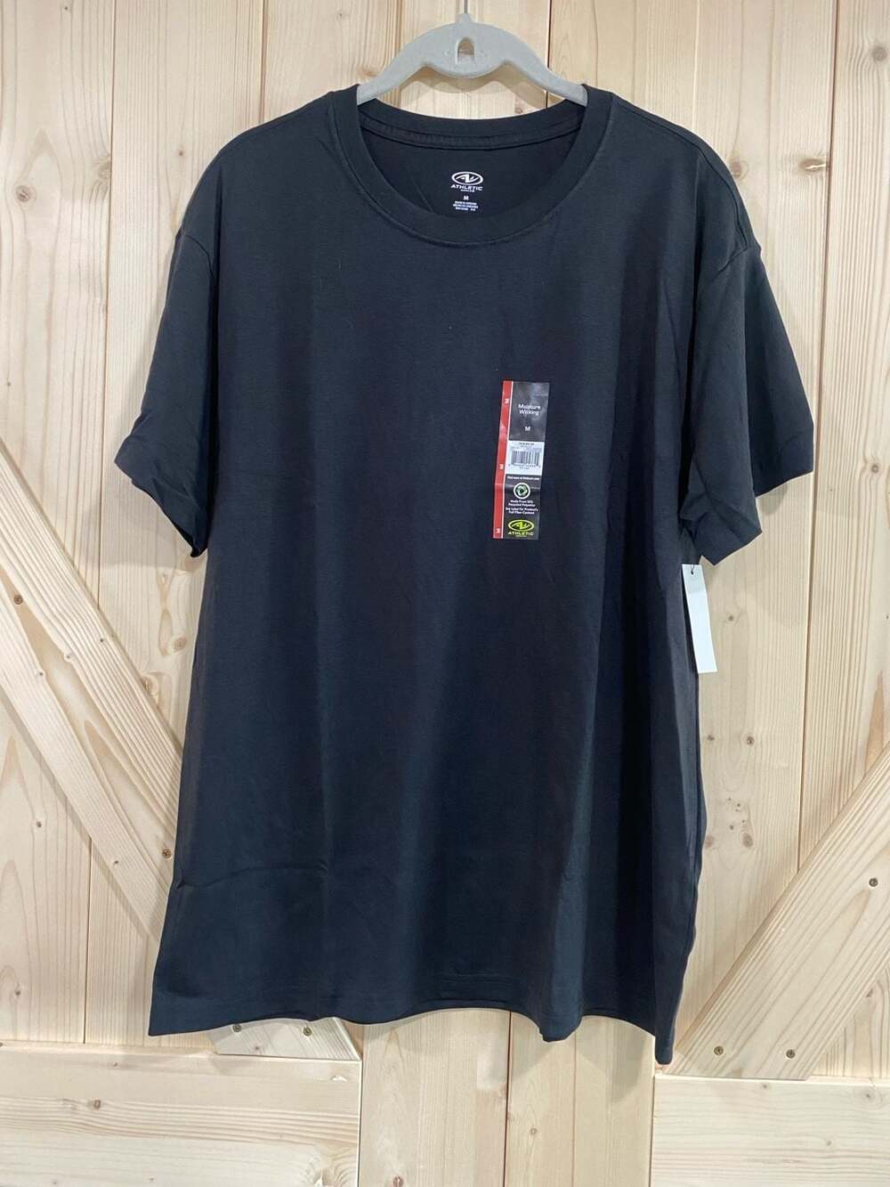 4 x Athletic Works Men's Black Tri-Blend Moisture Wicking Short Sleeve T-Shirt S
